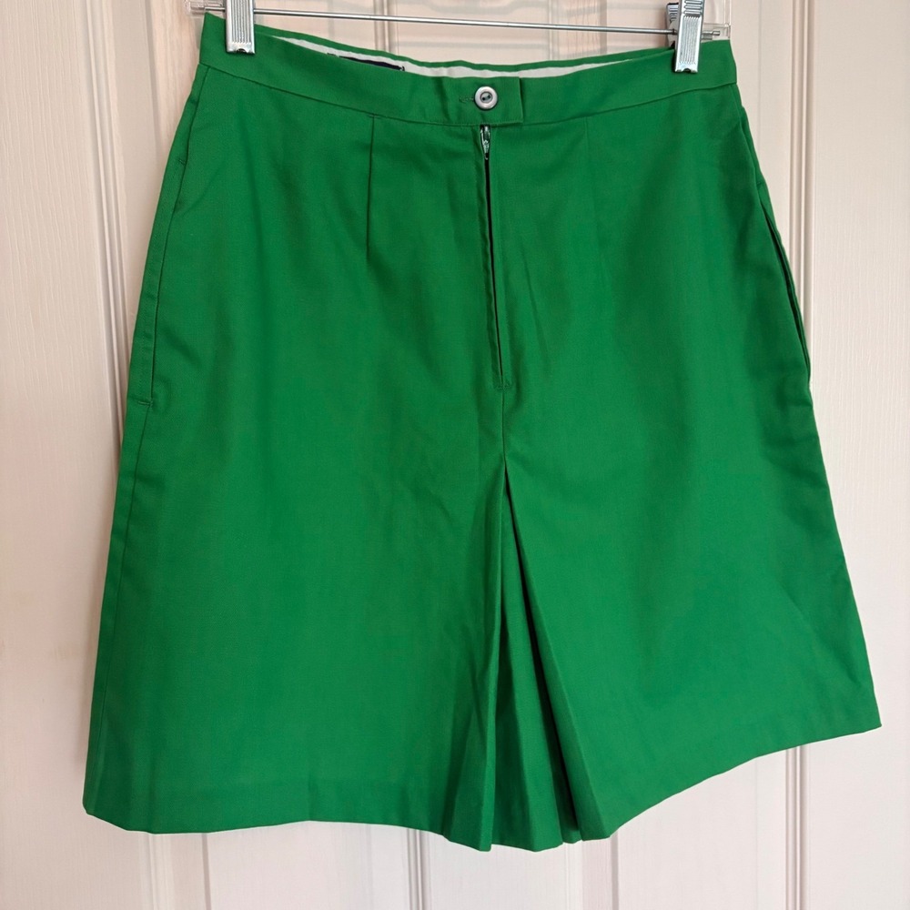 Vintage Gator of Florida Brand Green Pleated Bermuda Resort Wear Shorts sz12